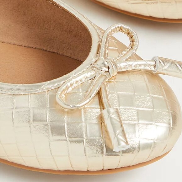 🆕🥿METALLIC GOLD DIAMOND BALLET FLAT 7.5🥿 - Picture 3 of 5